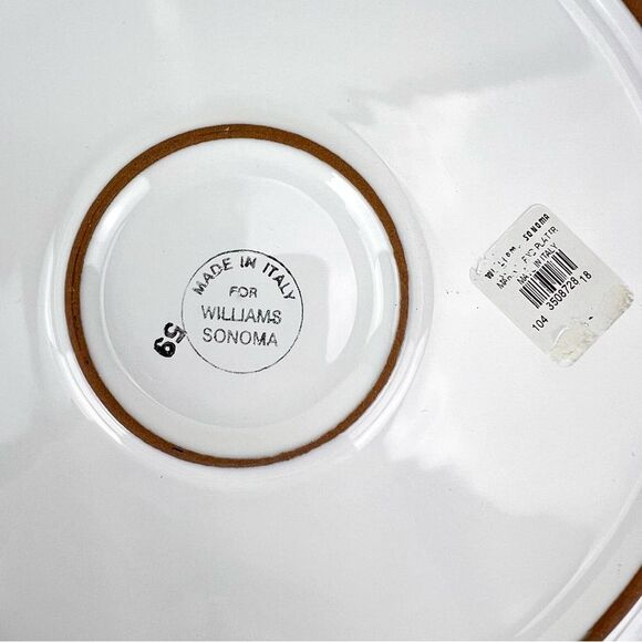 WILLIAMS SONOMA ITALY MARISOL 13 3/4"  PLATTER  PLATE YELLOW & BLUE BANDS - Picture 4 of 6